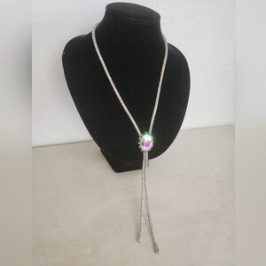 WESTERN BOLO NECKLACE I Rhinestone Party Bolo Necklace I Bolo Long Necklace I